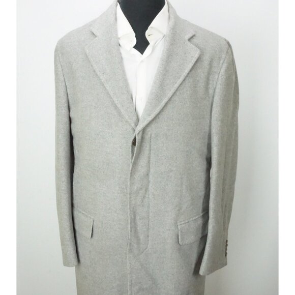 Isaia Napoli Gray Angora Cashmere Blend Gray Coat Sz 40R BRAND NEW